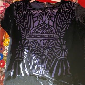 DESIGUAL Blue Velvet Burnout Shirt